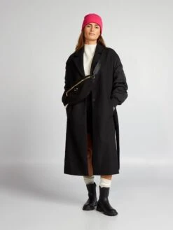 Cappotto Lungo Bimateriale
