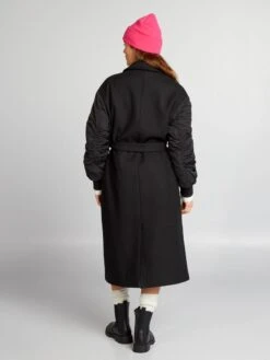 Cappotto Lungo Bimateriale -Kiabi cappotto lungo bimateriale nero bde96 1 frb3