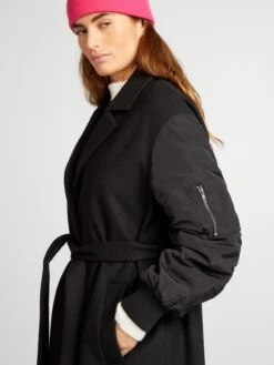 Cappotto Lungo Bimateriale -Kiabi cappotto lungo bimateriale nero bde96 1 frb4