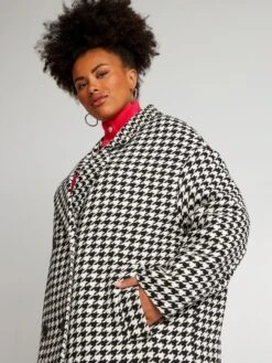 Cappotto Lungo Pied De Poule -Kiabi cappotto lungo pied de poule nero any68 1 frb5