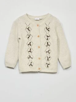 Cardigan Con Maglia Traforata