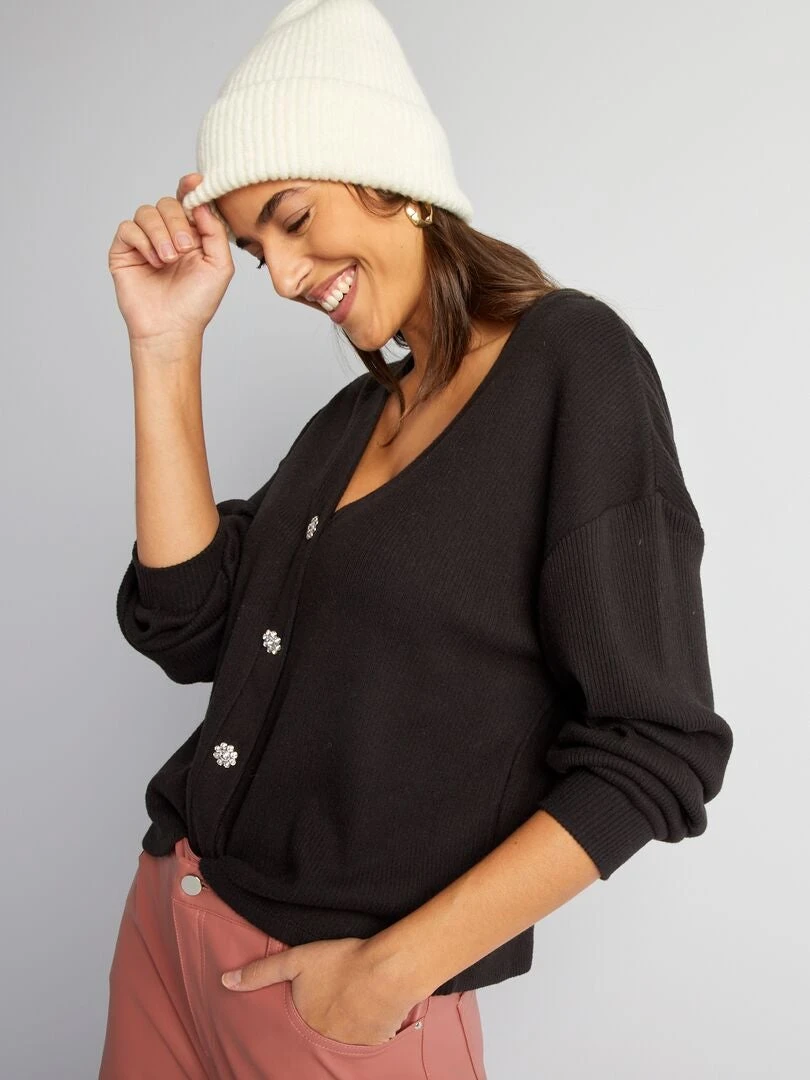 Cardigan In Maglia A Coste 2 Cardigan In Maglia A Coste - immagine 2