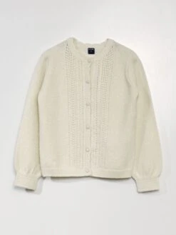 Cardigan In Maglia A Fantasia Con Fili Lucidi