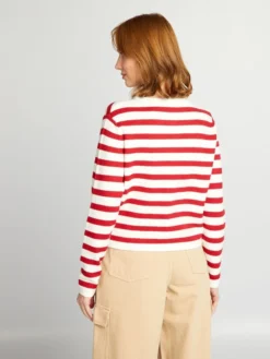 Cardigan In Maglia A Righe -Kiabi cardigan in maglia a righe rosso baa39 2 frb3