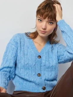 Cardigan In Maglia Con Lavorazione A Trecce -Kiabi cardigan in maglia con lavorazione a trecce blu awk06 1 frb3