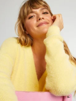 Cardigan In Maglia Doudou -Kiabi cardigan in maglia doudou giallo aup42 2 frb5