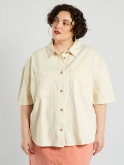 Chemisier A Maniche Corte -Kiabi chemisier a maniche corte beige ady56 1 frb3