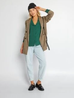 Chemisier Fluido A Maniche Lunghe -Kiabi chemisier fluido a maniche lunghe verde ahz88 4 frb4