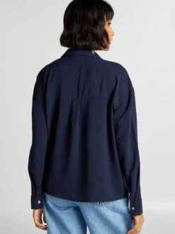 Chemisier Maniche Lunghe Con Collo Stile Pigiama 9 Chemisier Maniche Lunghe Con Collo Stile Pigiama -Kiabi chemisier maniche lunghe con collo stile pigiama blu azb22 3 frb4