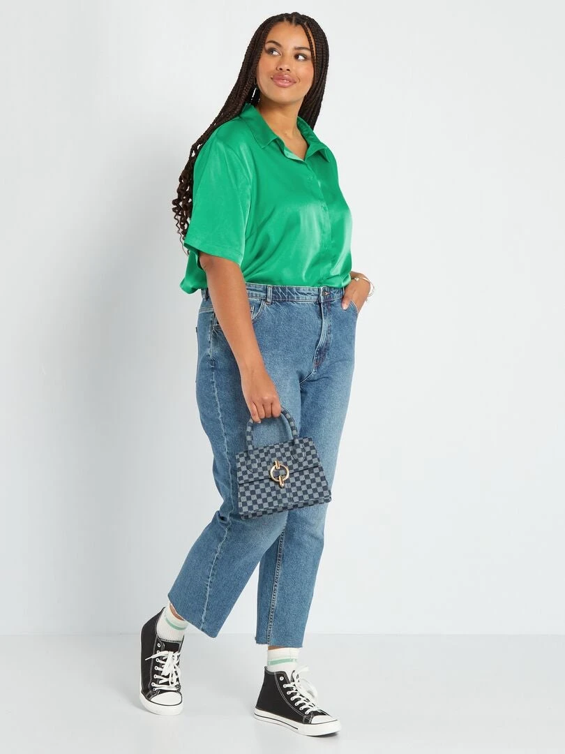 Chemisier Satinato Con Collo Italiano 2 Chemisier Satinato Con Collo Italiano - immagine 2