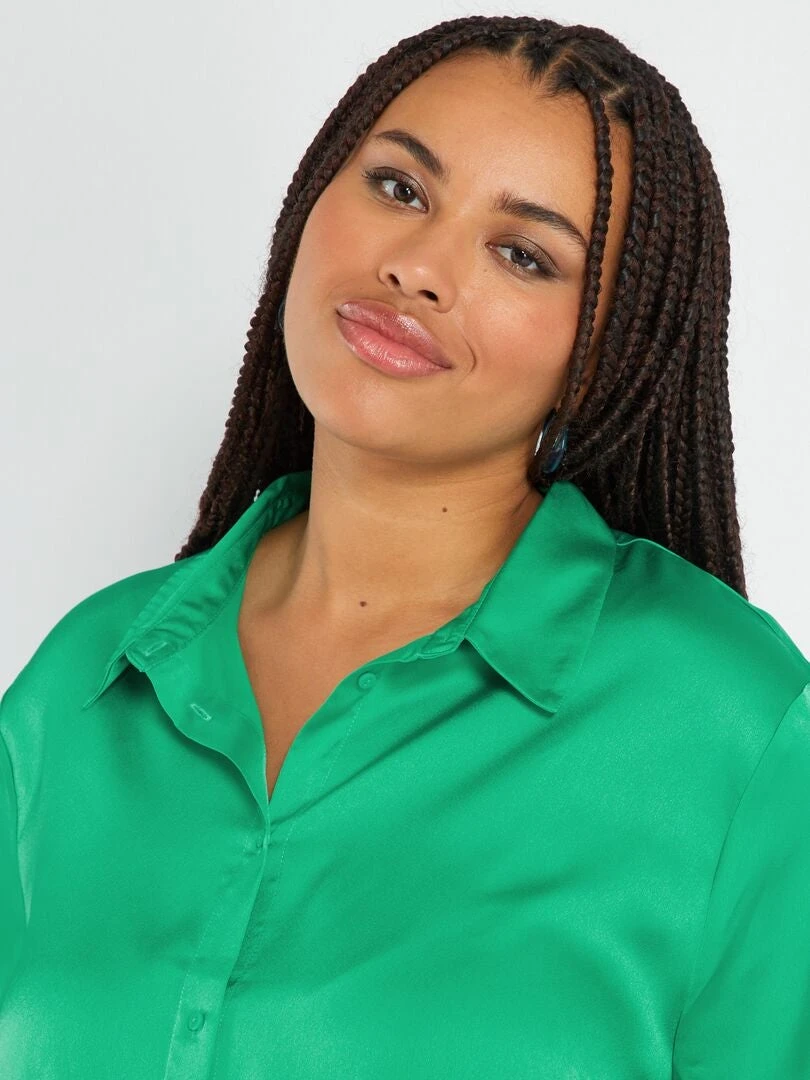 Chemisier Satinato Con Collo Italiano 6 Chemisier Satinato Con Collo Italiano - immagine 6