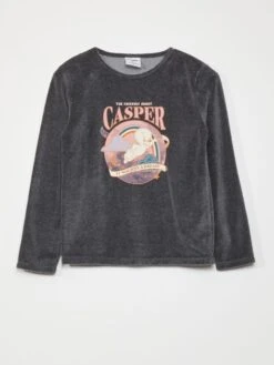 Completo Pigiama 'Casper' In Velluto - 2 Pezzi - Halloween -Kiabi completo pigiama casper in velluto 2 pezzi halloween nero ane71 1 frb3