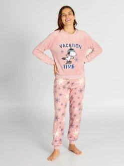 Completo Pigiama In Pile 'Snoopy' - 2 Pezzi