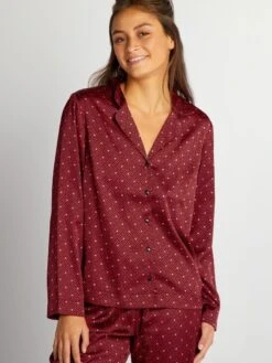 Completo Pigiama Lungo Satinato - 2 Pezzi -Kiabi completo pigiama lungo satinato 2 pezzi rosso ats80 1 frb3