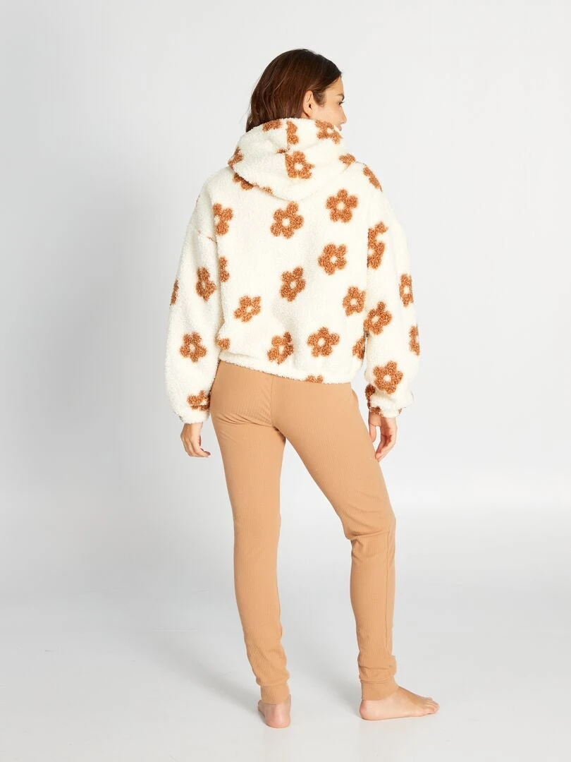 Completo Pigiama Pullover Con Cappuccio + Pantaloni - 2 Pezzi 2 Completo Pigiama Pullover Con Cappuccio + Pantaloni - 2 Pezzi - immagine 2