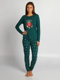 Completo Pigiama T-shirt + Felpa + Pantaloni - 3 Pezzi -Kiabi completo pigiama t shirt felpa pantaloni 3 pezzi verde atr94 1 frb4