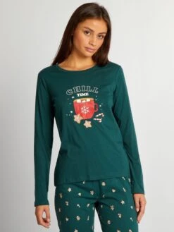 Completo Pigiama T-shirt + Felpa + Pantaloni - 3 Pezzi -Kiabi completo pigiama t shirt felpa pantaloni 3 pezzi verde atr94 1 frb5