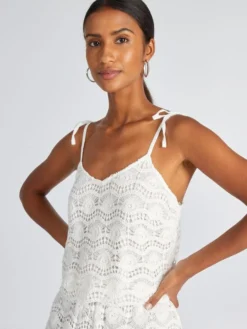 Crop Top In Macramé Con Spalline Da Annodare 9 Crop Top In Macramé Con Spalline Da Annodare -Kiabi crop top in macrame con spalline da annodare bianco ajm87 1 frb5