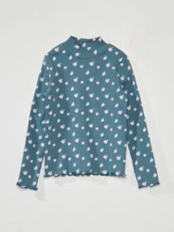 Dolcevita In Maglia A Coste Con Stampa