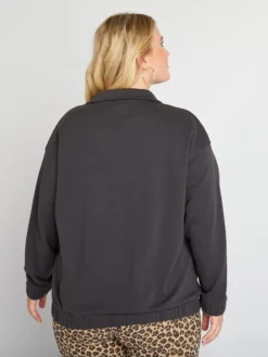 Felpa A Collo Alto Con Zip French Terry 7 Felpa A Collo Alto Con Zip French Terry -Kiabi felpa a collo alto con zip french terry grigio scuro ajy84 1 frb4