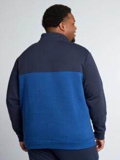 Felpa A Collo Alto Con Zip In Tessuto Felpato -Kiabi felpa a collo alto con zip in tessuto felpato blu alh62 1 frb3