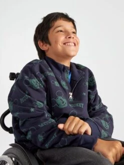 Felpa A Collo Alto Con Zip 'Topolino' - Facile Da Infilare