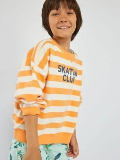 Felpa A Righe 8 Felpa A Righe -Kiabi felpa a righe arancione zs115 2 frb3