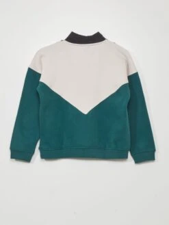 Felpa Color Block A Collo Alto Con Zip -Kiabi felpa color block a collo alto con zip verde azc29 5 frb3