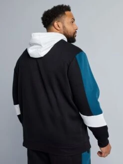 Felpa Con Cappuccio Color Block -Kiabi felpa con cappuccio color block nero bbu26 1 frb4