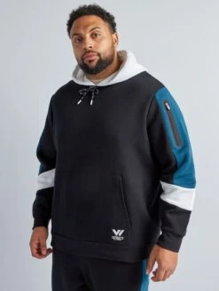 Felpa Con Cappuccio Color Block -Kiabi felpa con cappuccio color block nero bbu26 1 frb6