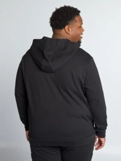 Felpa Con Cappuccio In Piqué Di Cotone -Kiabi felpa con cappuccio in pique di cotone nero alh55 2 frb4