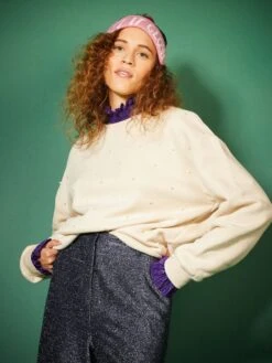 Felpa Con Gioiello Perle