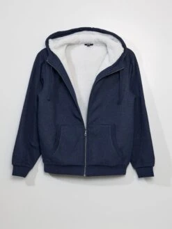 Felpa Con Zip Con Interno In Sherpa -Kiabi felpa con zip con interno in sherpa blu ark80 3 frb3