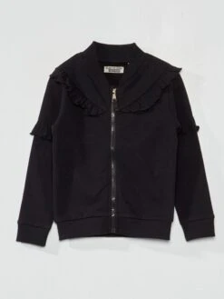 Felpa Con Zip E Volant