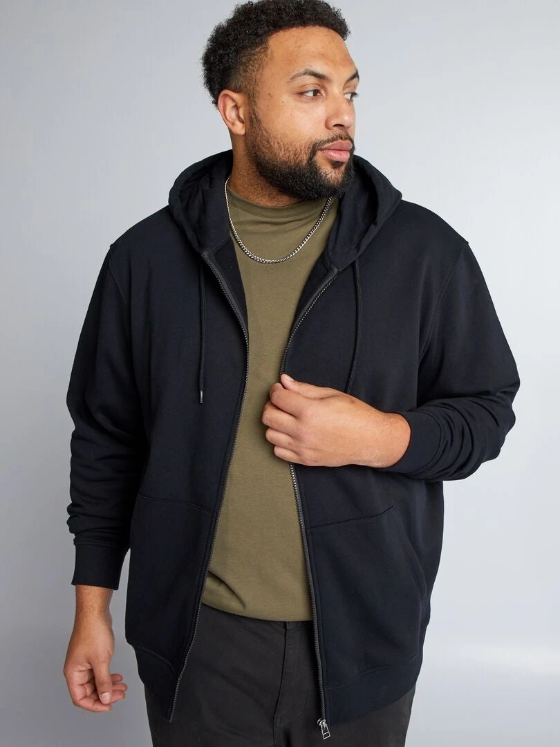 Felpa Con Zip In Tessuto Felpato Con Cappuccio 2 Felpa Con Zip In Tessuto Felpato Con Cappuccio - immagine 2