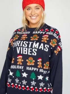 Felpa Di Natale 'Christmas Vibes' -Kiabi felpa di natale christmas vibes blu atn65 1 frb4