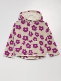 Felpa In Sherpa A Collo Alto Con Zip