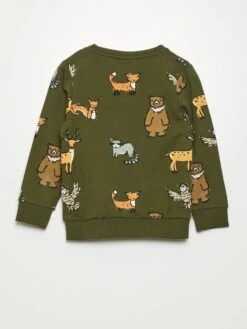 Felpa In Tessuto Felpato 'animali Della Foresta' -Kiabi felpa in tessuto felpato animali della foresta kaki bhw61 1 frb3