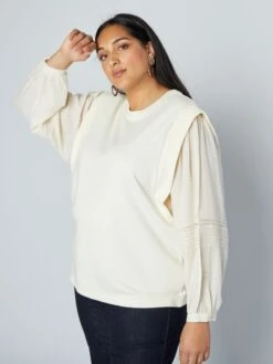 Felpa In Tessuto Felpato Bimateriale