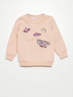 Felpa In Tessuto Felpato Con Patch Staccabili