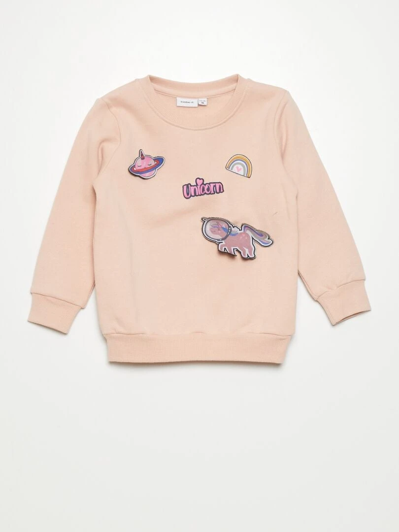 Felpa In Tessuto Felpato Con Patch Staccabili 1 Felpa In Tessuto Felpato Con Patch Staccabili