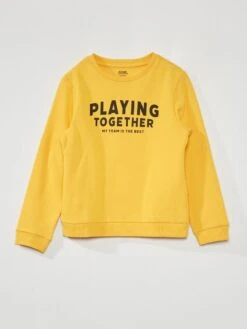 Felpa In Tessuto Felpato Con Scritta Stampata -Kiabi felpa in tessuto felpato con scritta stampata giallo ahw57 5 frb4