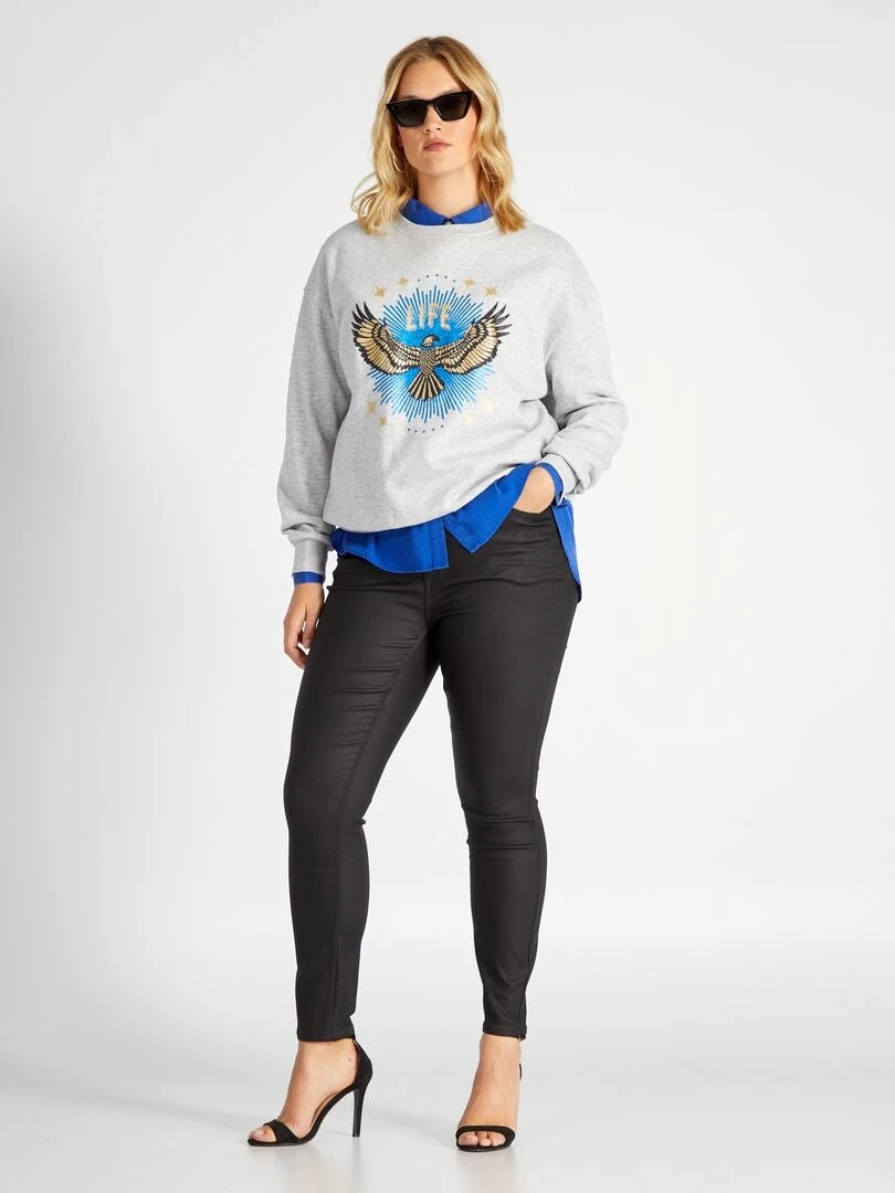 Felpa In Tessuto Felpato Con Stampa Davanti 1 Felpa In Tessuto Felpato Con Stampa Davanti