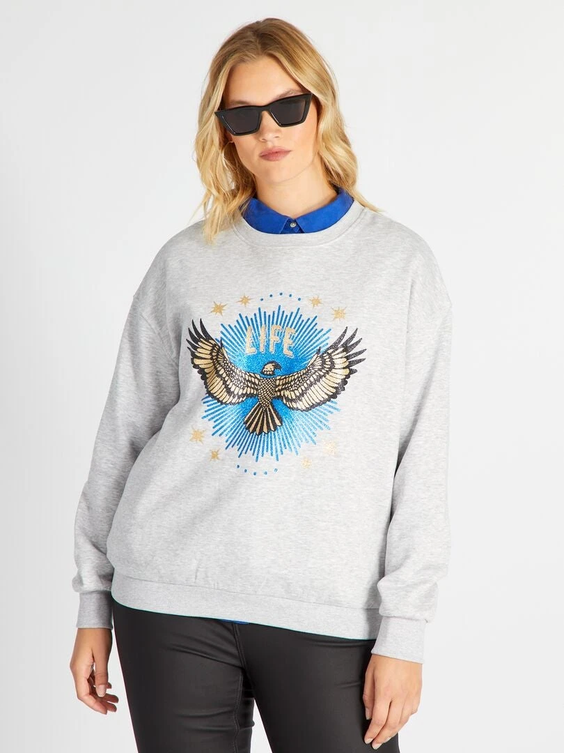 Felpa In Tessuto Felpato Con Stampa Davanti 2 Felpa In Tessuto Felpato Con Stampa Davanti - immagine 2