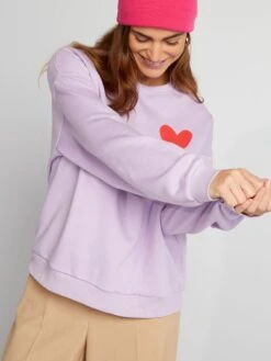 Felpa In Tessuto Felpato Con Stampa -Kiabi felpa in tessuto felpato con stampa viola aeq42 16 frb3