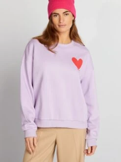 Felpa In Tessuto Felpato Con Stampa -Kiabi felpa in tessuto felpato con stampa viola aeq42 16 frb5