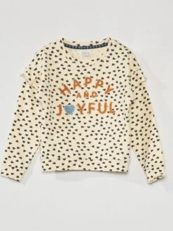 Felpa In Tessuto Felpato 'Happy And Joyfull'