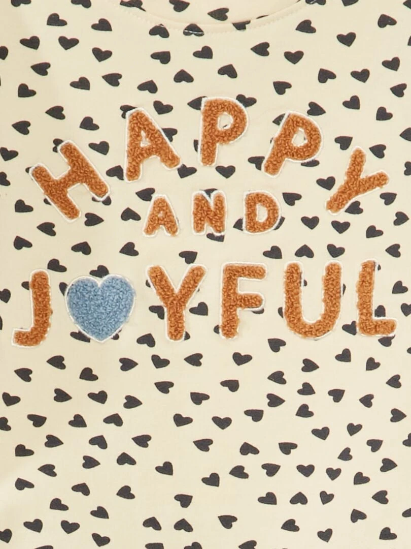 Felpa In Tessuto Felpato 'Happy And Joyfull' 2 Felpa In Tessuto Felpato 'Happy And Joyfull' - immagine 2