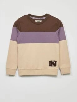 Felpa In Tessuto Felpato Leggero Color Block