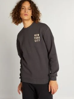 Felpa In Tessuto Felpato 'New York' -Kiabi felpa in tessuto felpato new york grigio bcm75 2 frb3